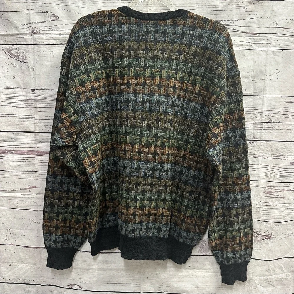 Tricots St Raphael Men's Wool Blend Multicolor Crewneck Pullover Sweater